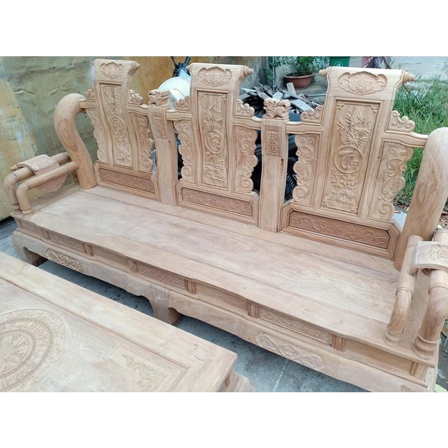 Bộ bàn ghế phòng khách tần thủy hoàng gỗ gõ tay 12