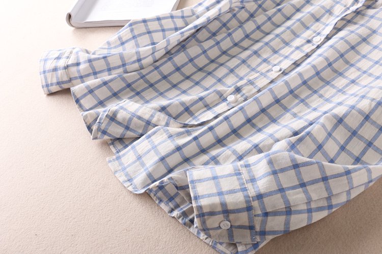 Áo sơ mi nữ Đũi việt sọc nhỏ thời trang S82