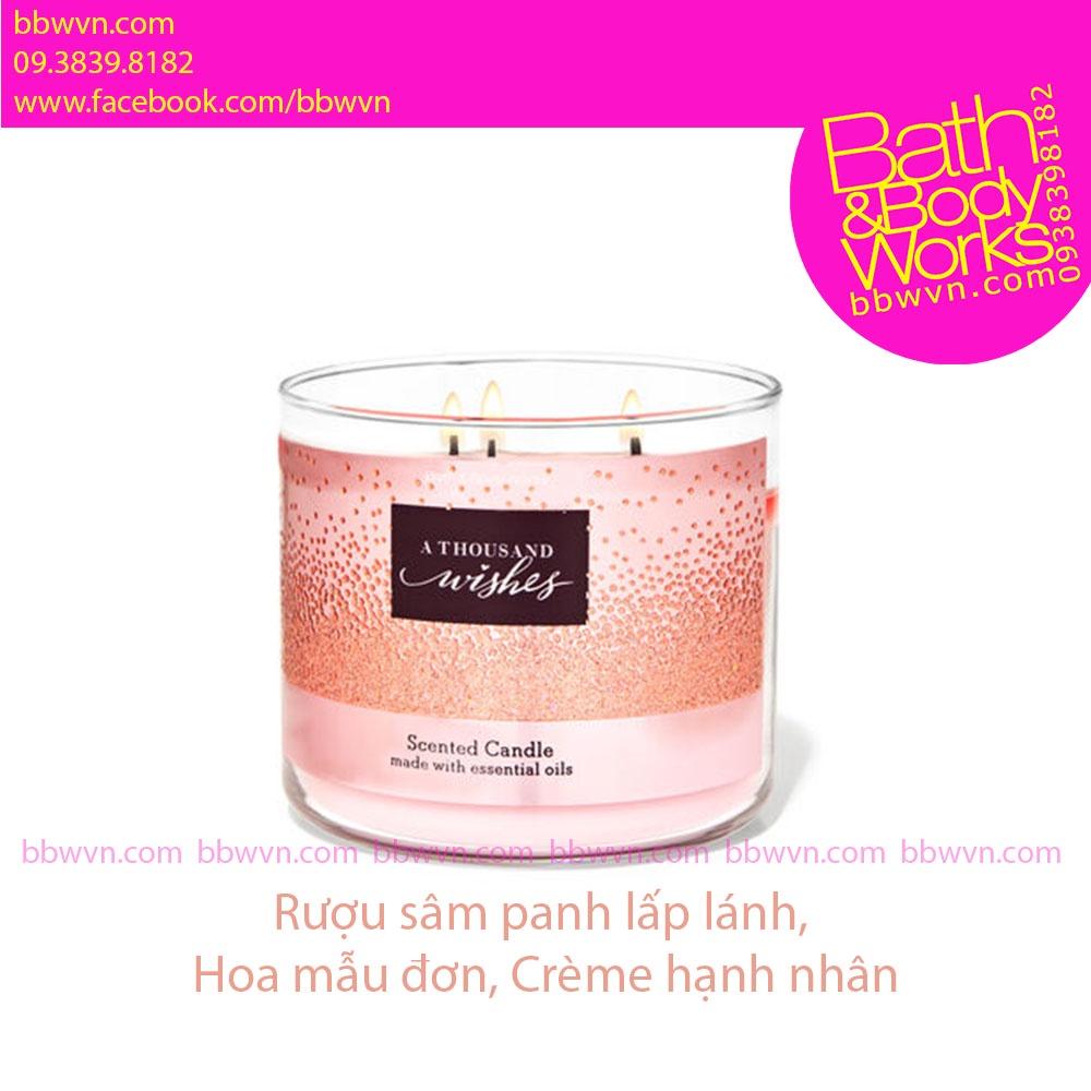 Nến thơm Bath and Body Works A Thousand Wishes 3 bấc