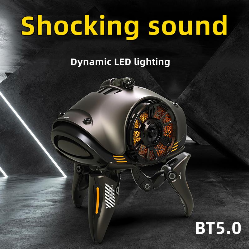 Robot chất lượng cao robot không dây bluetooth loa siêu loa siêu âm trung tâm âm nhạc âm thanh bao quanh tws tốt hơn cho máy tính tv caixa de som Color: Green