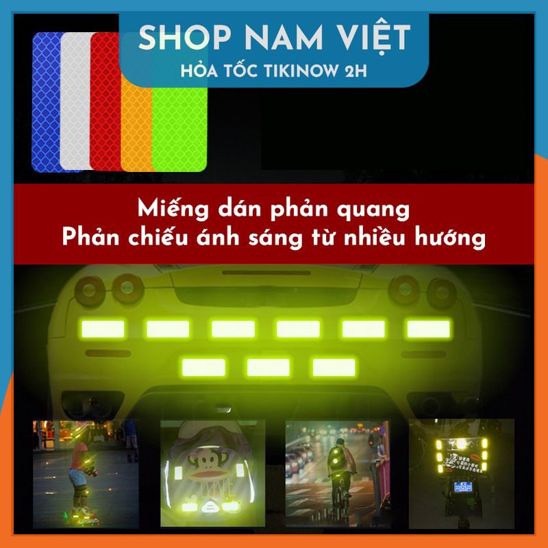 Miếng Dán Phản Quang Cảnh Báo Ban Đêm Cho Oto, Xe Máy, Xe Đạp