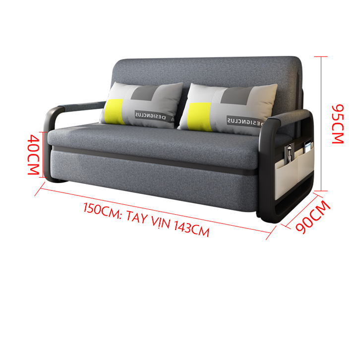 Giường Sofa Thông Minh- Sofa Giường Nhập Khẩu Đa Chức Năng- Đệm Cao Su - Khung Thép