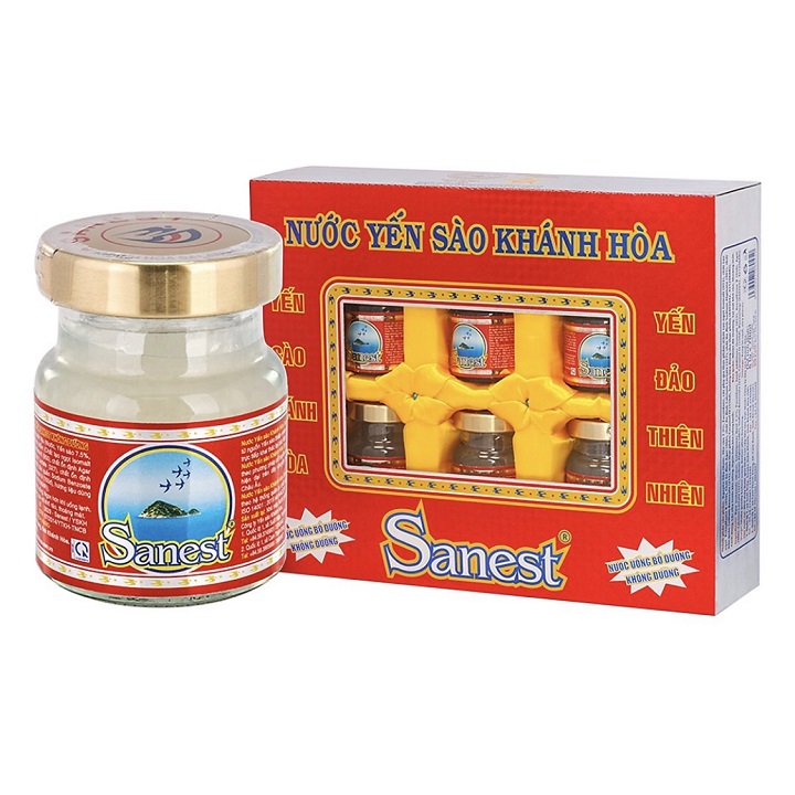 Hộp 6 Hũ Nước Yến Sào Sanest Không Đường (70ml / hũ)