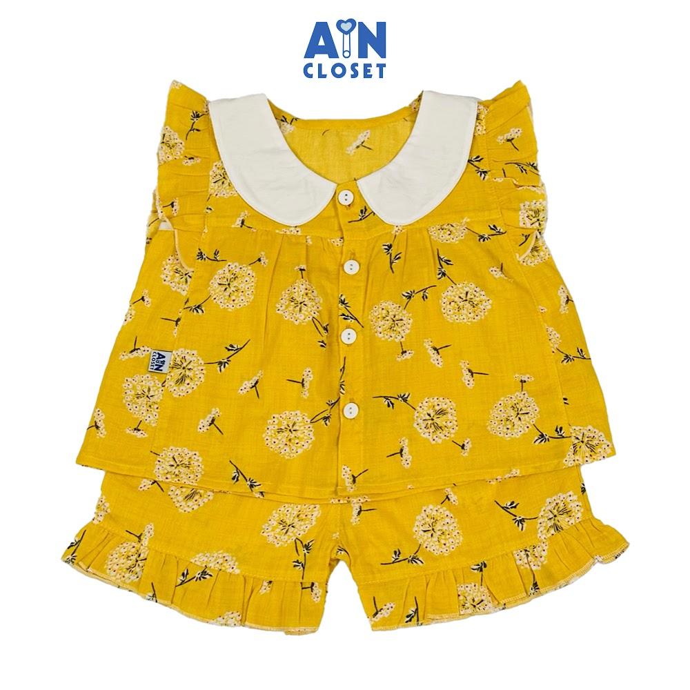 Bộ quần áo Ngắn bé gái họa tiết Bồ Công Anh Vàng cotton - AICDBGQXPW2Y - AIN Closet