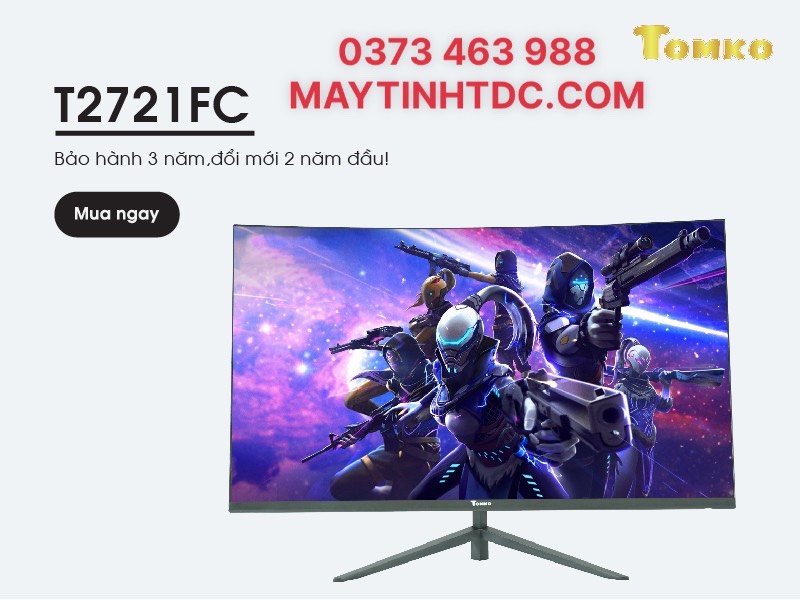 Màn hình máy tính Tomko 27 inch cong T2721FC - Hàng Chính Hãng