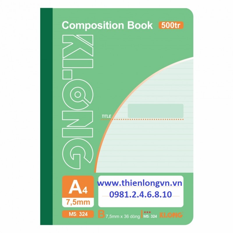 Sổ may dán gáy A4 - 500 trang; Klong 324