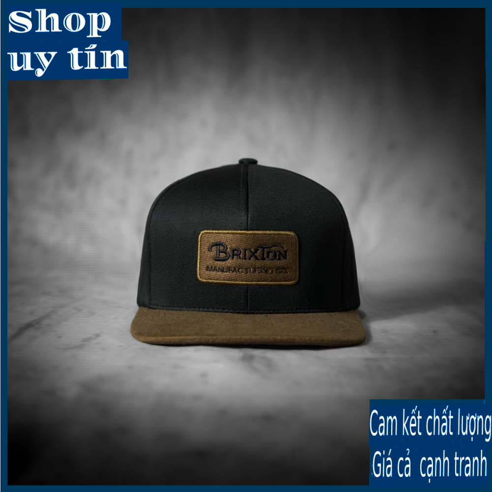 Freeship - MŨ NÓN KẾT LƯỠI TRAI SNAPBACK ĐEN KẾT HỢP NÂU  THỜI TRANG NAM NỮ CHẤT LƯỢNG CAO CẤP - KIEU CPK