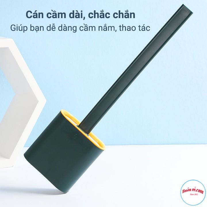 Cọ Vệ Sinh Toilet Bằng Silicon Siêu Sạch Kèm Hộp Đựng – Tặng Kèm Miếng Dán 00990