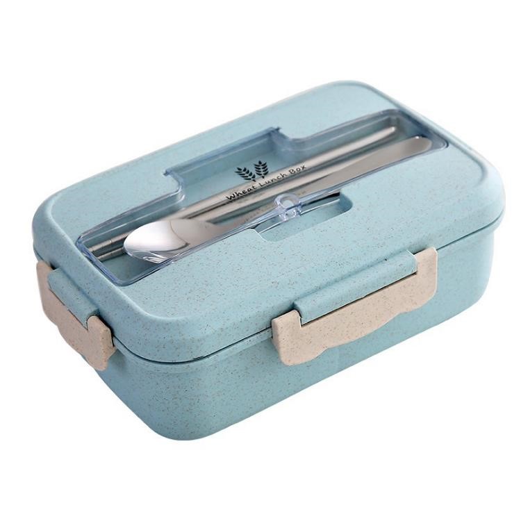 Hộp Đựng Cơm Lúa Mạch 3 Ngăn - TẶNG Kèm Thìa Đũa Inox