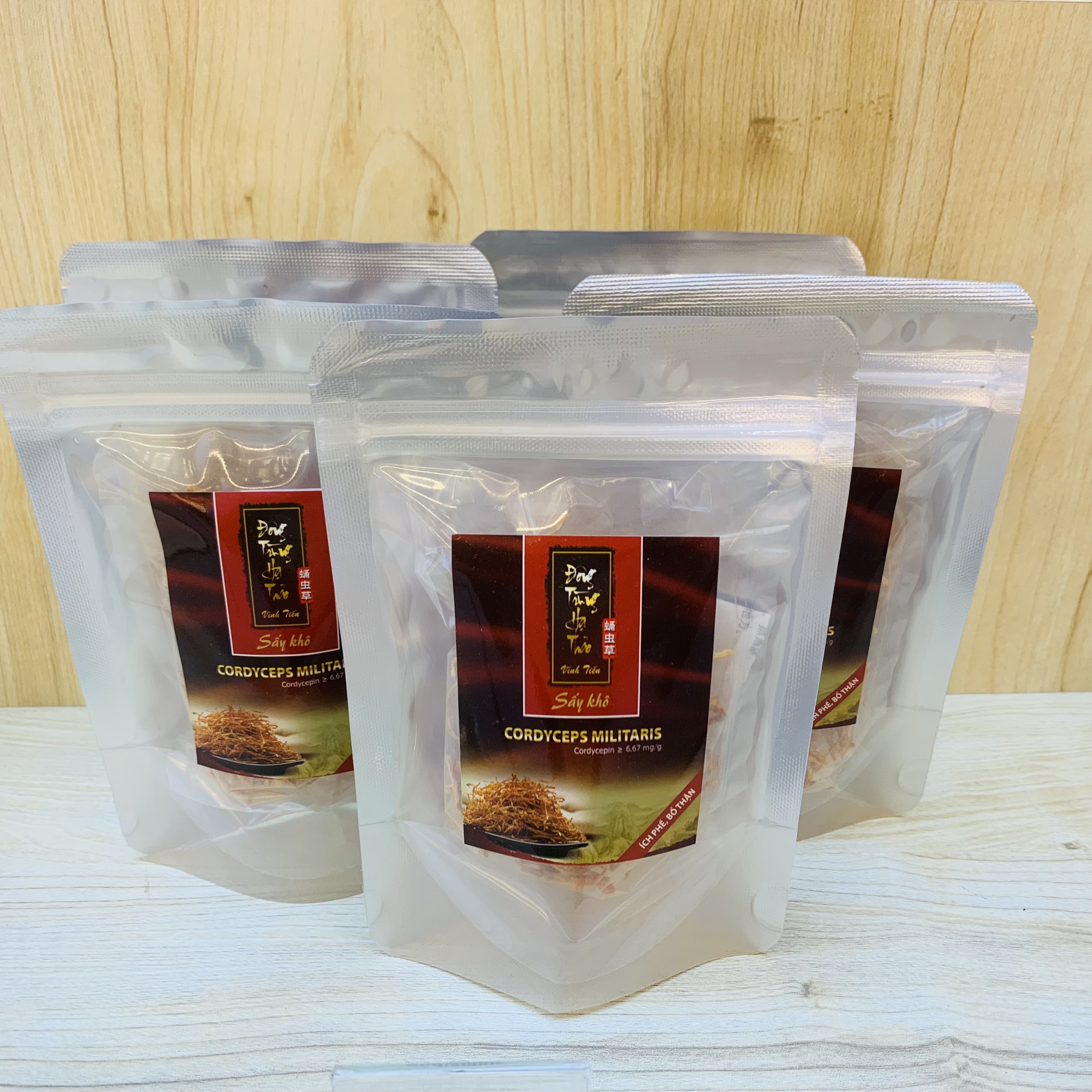 Nấm Đông Trùng Hạ Thảo Vĩnh Tiến Nguyên Chất Sấy Khô Hộp 10g - Cordyceps Militaris