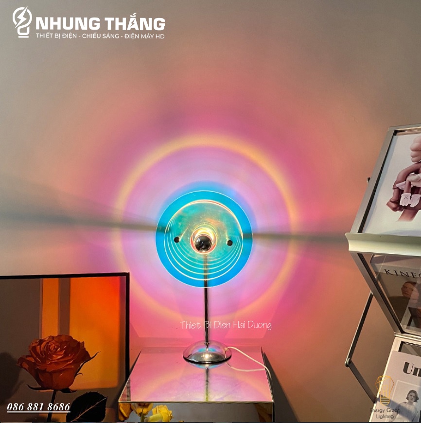 Đèn Bàn Đa Sắc Cầu Vồng Ánh Sáng Siêu Đẹp DB-921,DB-922 - Decor, Sống Ảo Sunset Lamp, Trang Trí Chụp Ảnh - Có Video