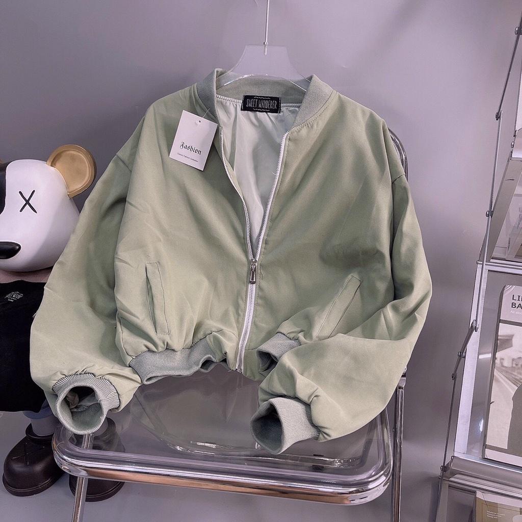 Áo Khoác Bomber Da Lộn Basic 2 Lớp Tay Phồng Mịn Mềm FREE SIZE Form Nữ Ulzzang có thể chống nắng, chống gió, chống bụi, chống rét, chống tia UV cực tốt