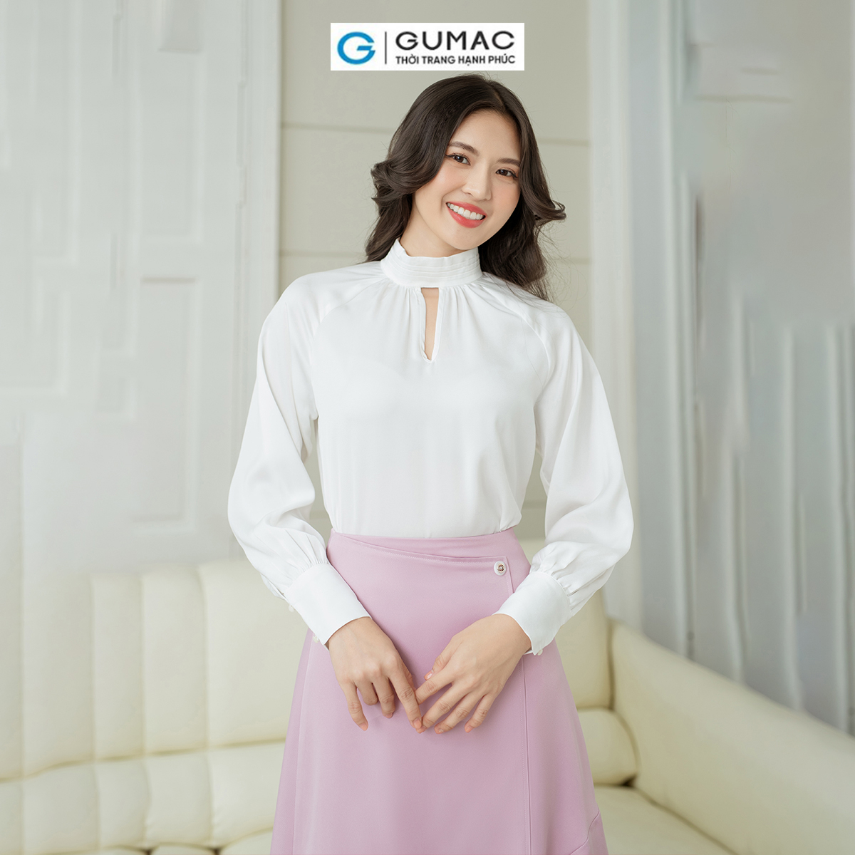 Áo kiểu cổ lọ GUMAC AD08013