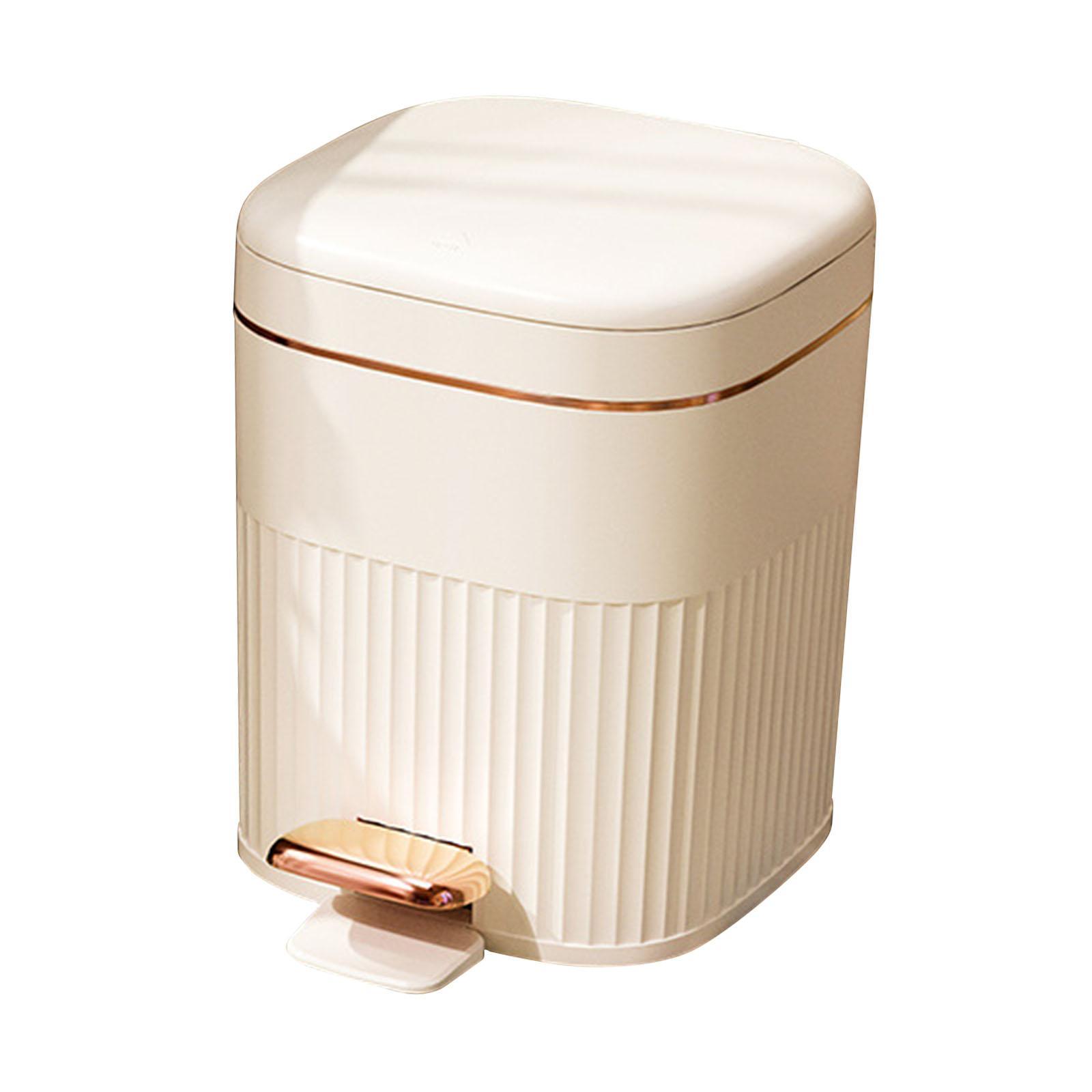 Kitchen Waste Basket Rectangular Step on Trash Can for Study Sunroom Bedroom