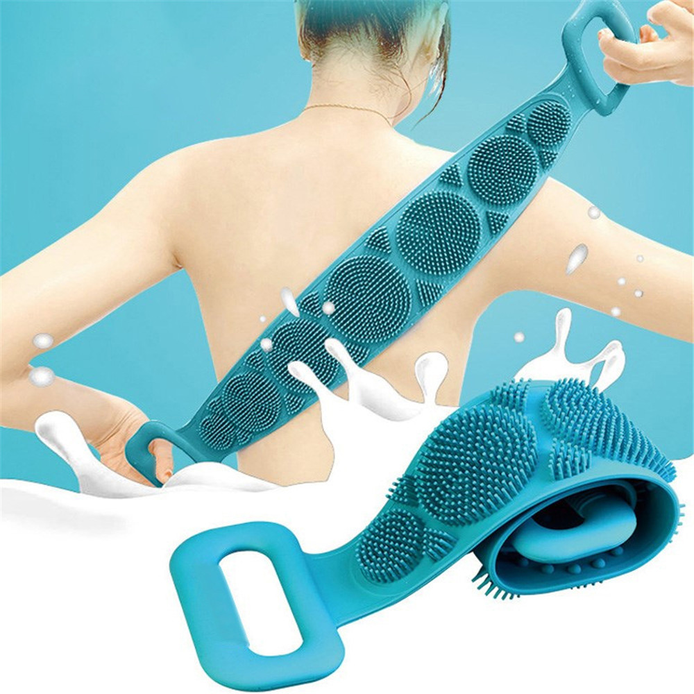 Dụng cụ tắm chà lưng silicon, Massage lưng, Tặng 1 Móc hít chân không._ Giao màu ngẫu nhiên