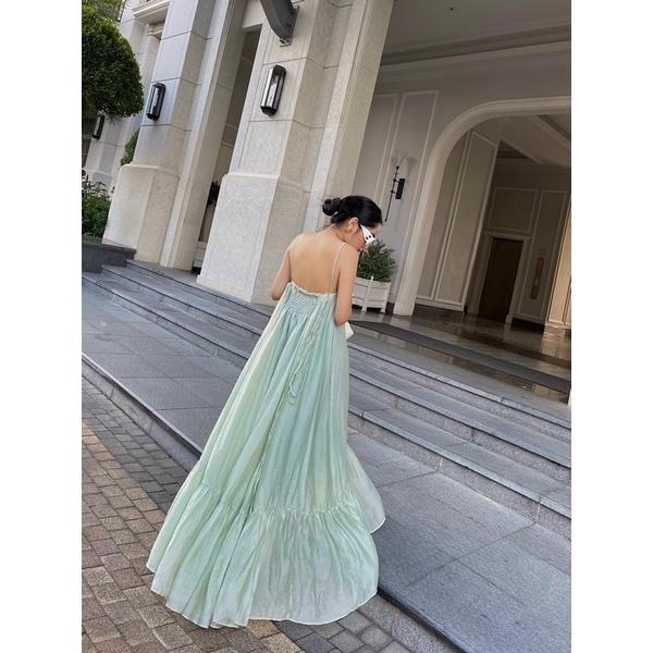 Đầm maxi hai dây cotton tơ Wabisabi N2904