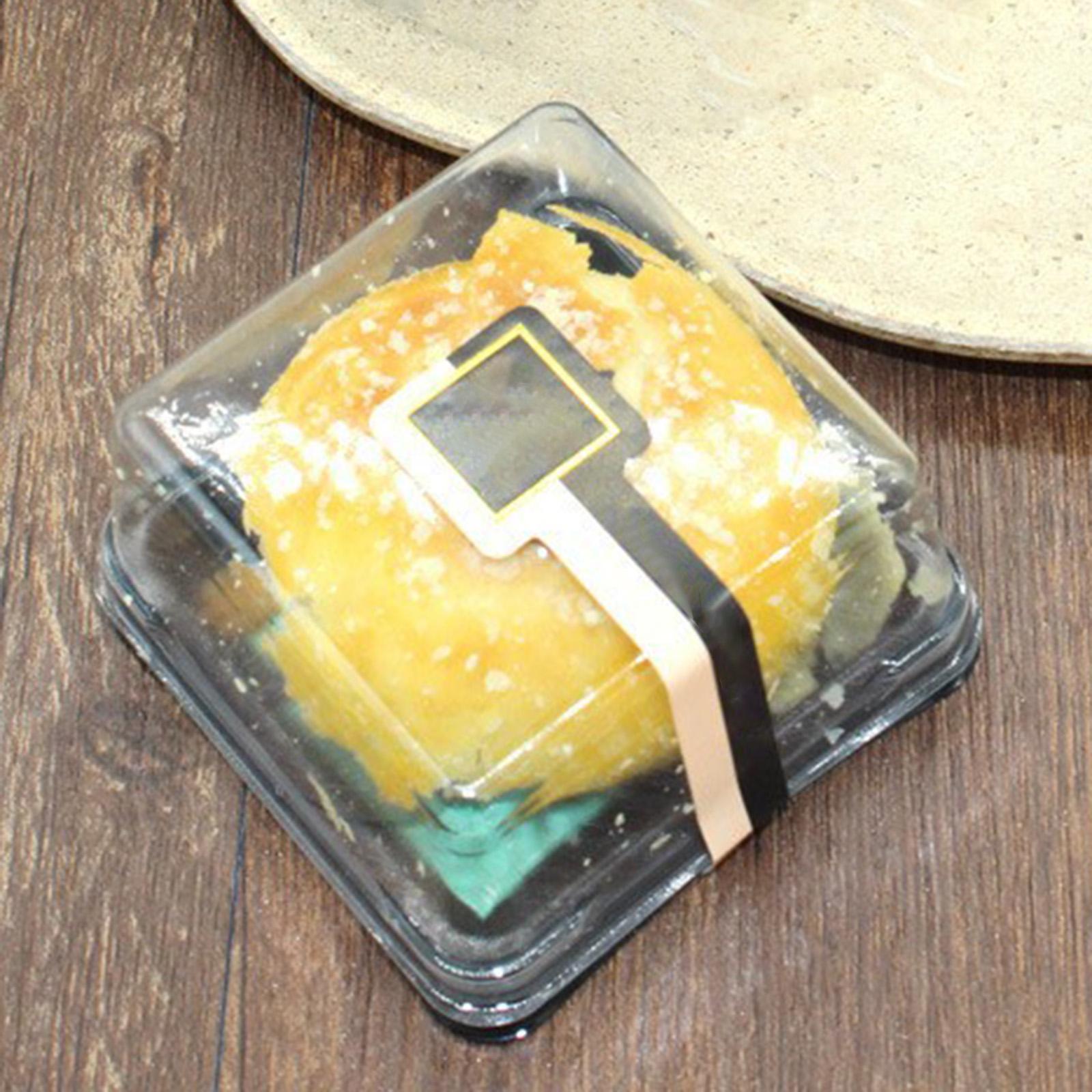 50Pcs Individual Cupcake Container Cupcake Carrier Holder Box Mooncake Box Transparent Muffin Dome Holder Box for Home Pastry Cookies Muffin