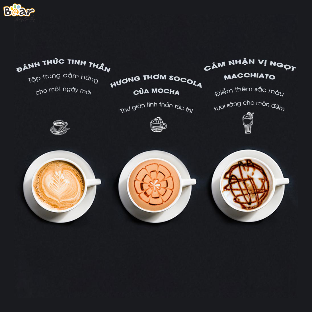 Máy Pha Caphe Bear Tự Động Pha Cafe, Pha Espresso Phong Cách Ý CF-B02V1-Hàng Chính Hãng