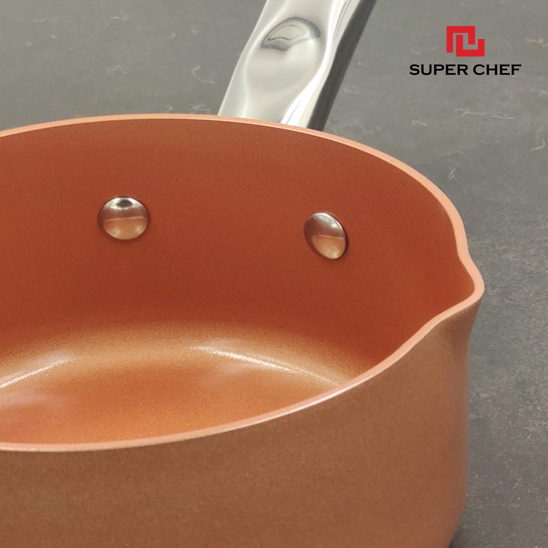 Bộ Chảo Nồi Nấu Cháo Cho Bé Super Chef Công Nghệ Ceramic An Toàn Sức Khỏe, Chống Dính Tốt, Siêu Bền Bỉ Không Bị Bong Tróc, Hạn Chế Trầy Xước (14cm) Dùng Cho Bếp Gas, Hồng Ngoại