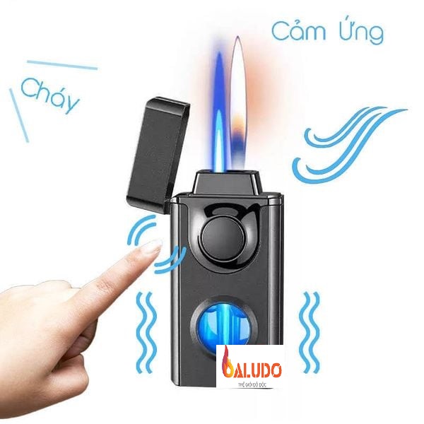 Vỏ hộp quẹt bật lửa ga cảm ứng điện tử 2 phong cách lửa Tenho TH-656