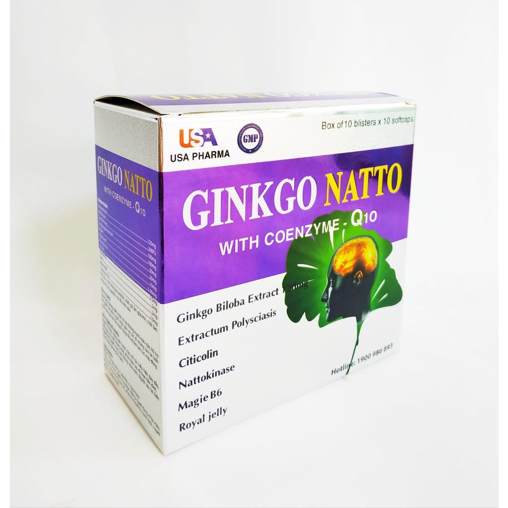 GINGKO NATTO 120MG - GINGKO BILOBA 360MG WITH COENZYME Q10 - BỔ NÃO HỘP 100 VIÊN