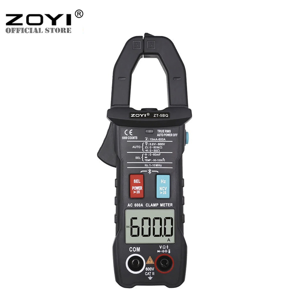 Đồng Hồ Vạn Năng ZOYI ZT-5BQ Kỹ Thuật Số Bluetooth Đồng Hồ Đo Vạn Năng Kẹp Đo AC Vôn Kế Hiện Tại Kìm Điện Ampe Kế Đo Ampe Kế Phạm Vi Tự Động Kiểm Tra - Hàng Chính Hãng