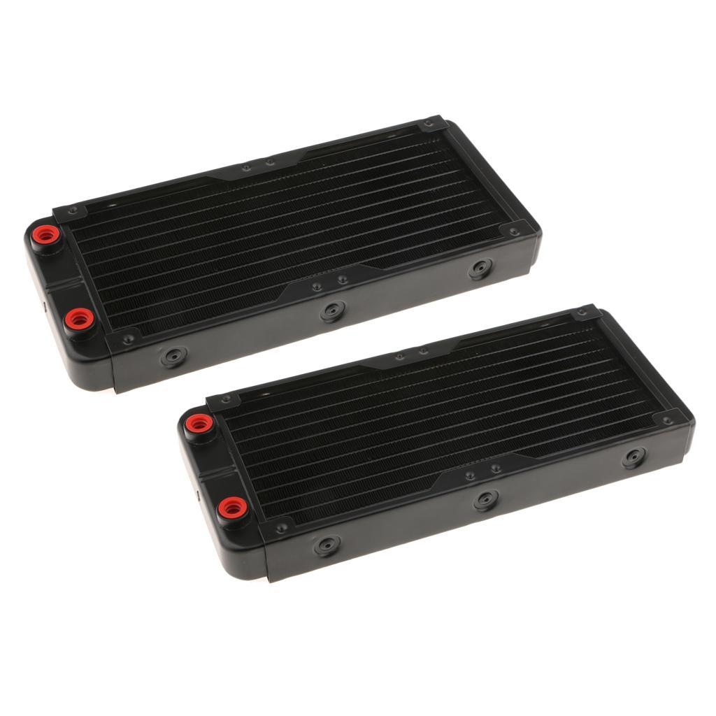 2Pcs Aluminum Computer Radiator 240mm Water Cooling For CPU Led Heatsink