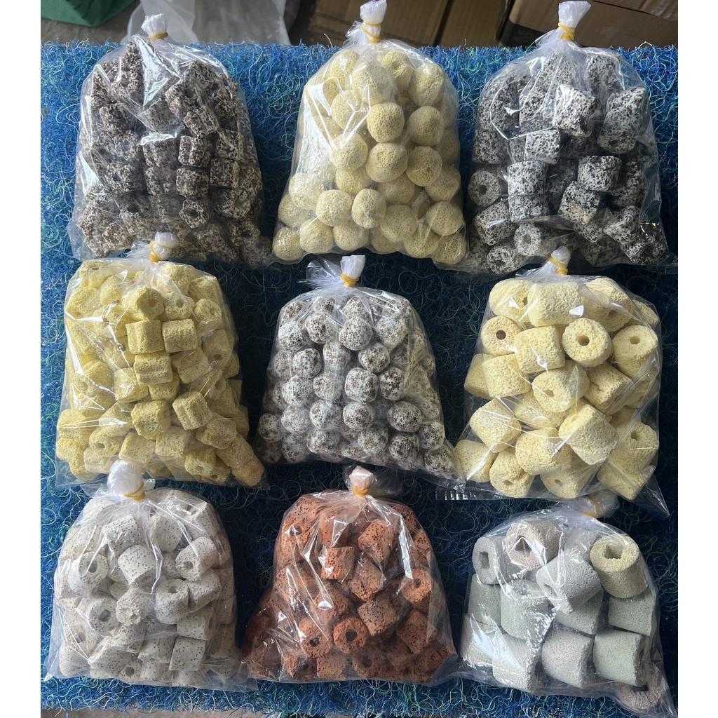 5 loại sứ Vật Liệu Lọc Hồ Cá: Sứ Trụ Trắng- Trụ Đỏ- Trụ Vàng Và Trụ Nhiều Màu
