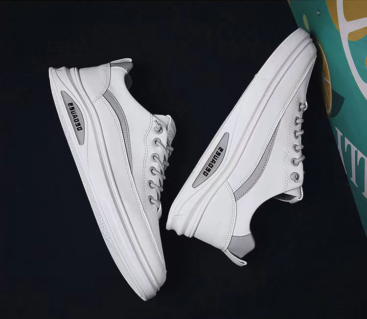 Giày Thể Thao Sneaker Nam Da Trắng, Đế Cao Su, Giày Chuẩn, Phom Dáng Chuẩn Size G195