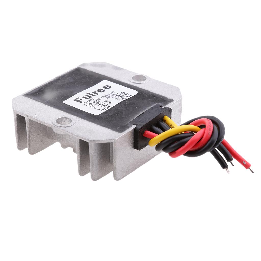 DC12V/24V to DC 5V 5A 25W Waterproof Car Power Supply Module Voltage Converter Regulator Transformer