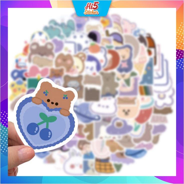 Sticker Hình Dán Trang Trí Gấu hoạt hình dễ thương ms#218