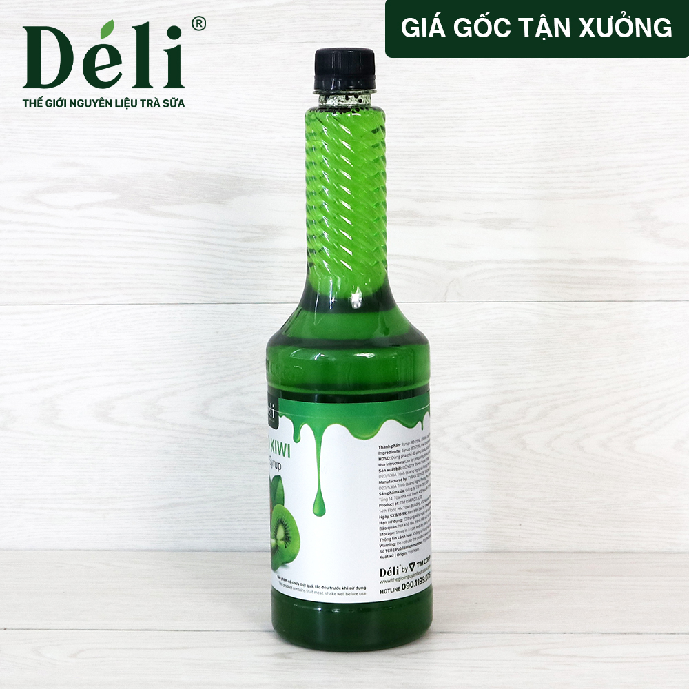 Siro kiwi Déli chai 1lit, HSD: 12 tháng  [CHUYÊN SỈ] Nguyên liệu pha chế trà trái cây, soda,...