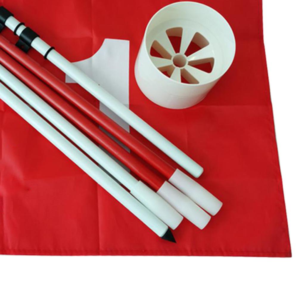 Folding Golf Flag Stick Pole Set Putting Hole Cup Mini Iron Putter Travel Iron