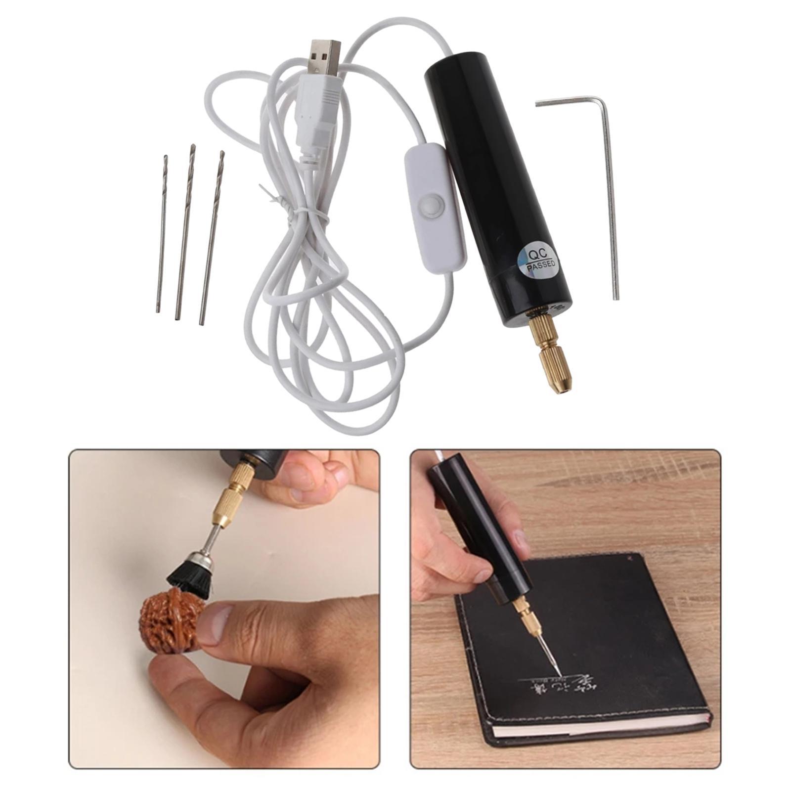 Mini Hand Drill for Art and Craft,Mini Electric Drill Set 0.8-1.2 mm Pin Vise Hand Drill with Drill Bits and Wrench DIY Jewelry Pendant Crafts Making
