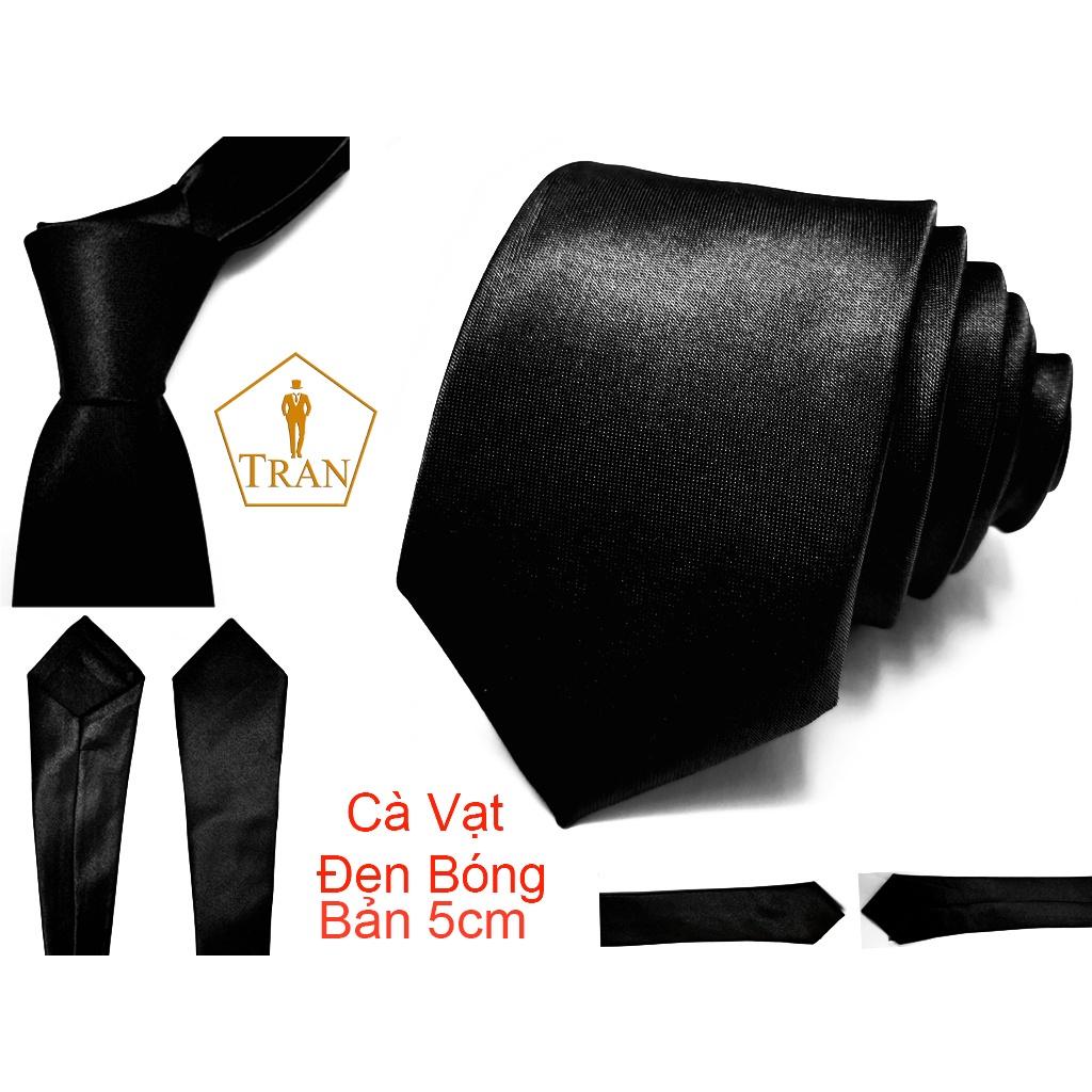 Cà Vạt Caravat Đen Nam TRAZ Bản To Trung Niên 7Cm Dây Kéo Thắt Sẵn Tiện Lợi