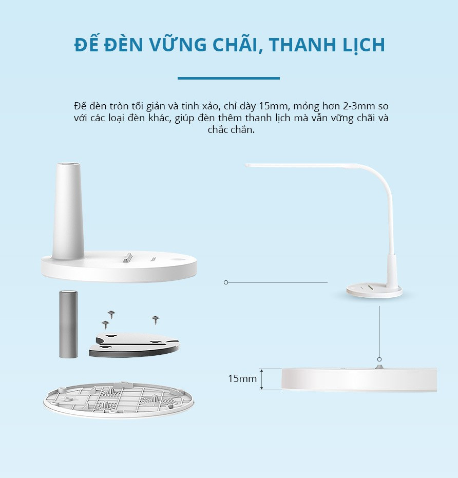 Đèn Bàn Sạc Panasonic HHGLT0346L19 5W - độ sáng 10-100%, Led Đổi màu, cổng sạc USB, Tích hợp đế đựng điện thoại tiện lợi