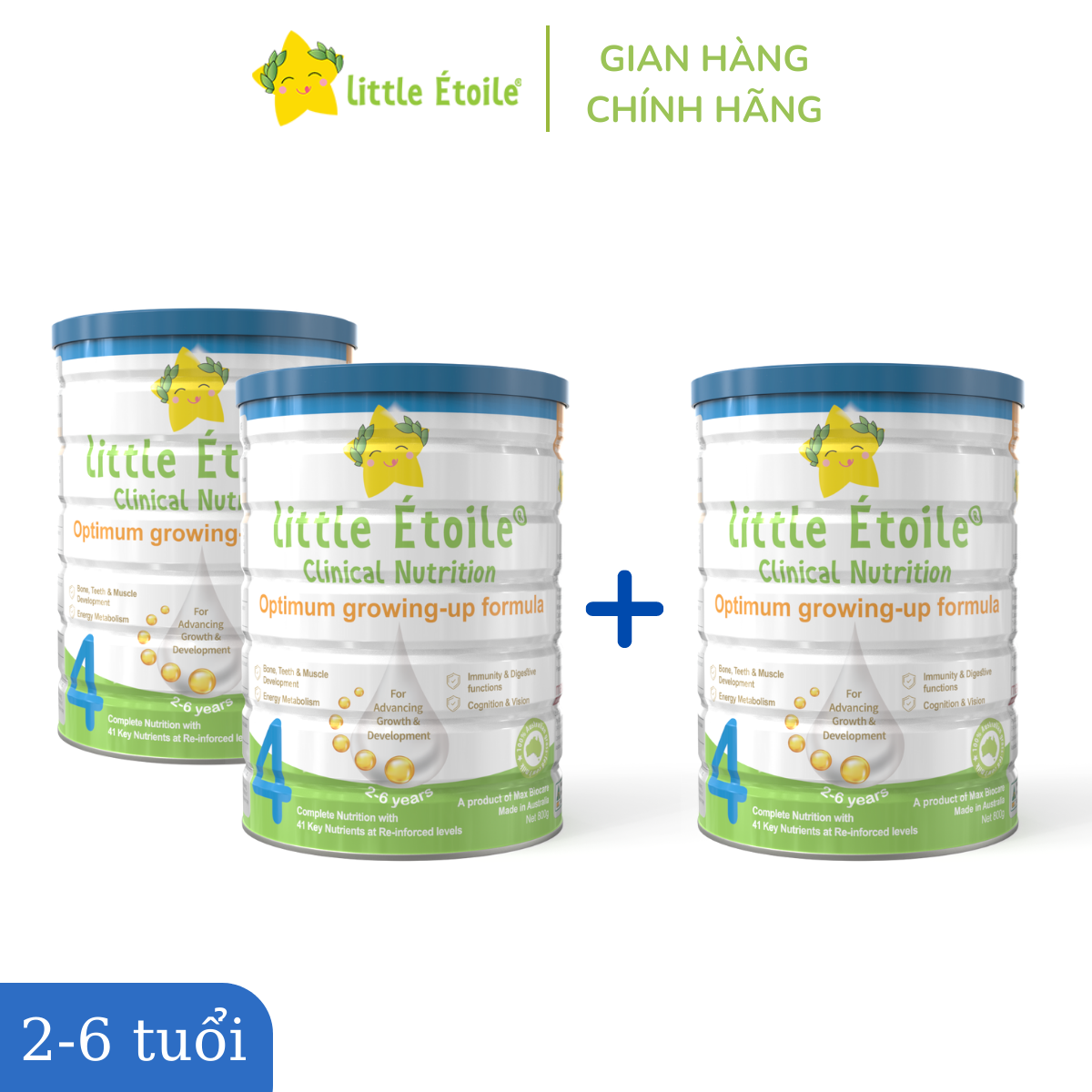 Combo 2 lon sữa Dinh Dưỡng Ngôi Sao Nhỏ Little Étoile số 4 (800g/ lon)