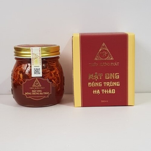 Mật ong Đông Trùng Hạ Thảo thượng hạng (hũ thuỷ tinh cao cấp 300 ml) - Thiên Hương Phát Đà Lạt