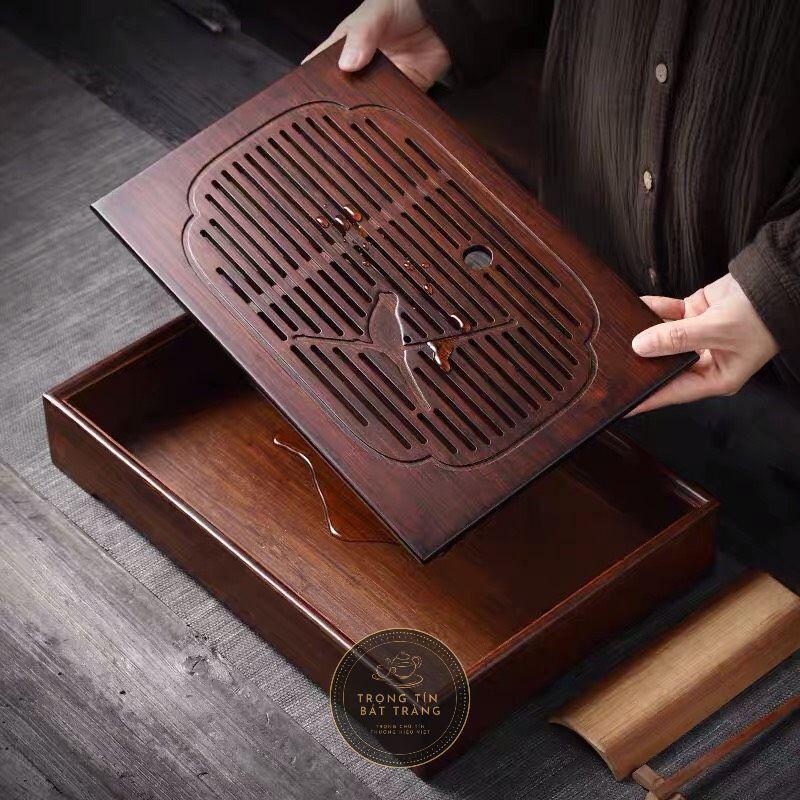 Khay Trà Tre Cao Cấp Chữ Nhật Lớn Kích Thước 42*25*3 KT 26