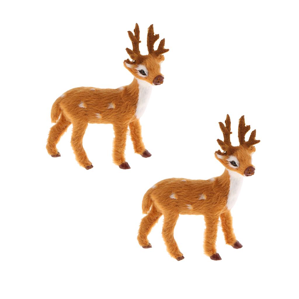 2 Miếng Thu Nhỏ Thực Tế Hươu Hình Tượng Mô Hình Nhà Quà Tặng Trang Trí Vật Trang Trí