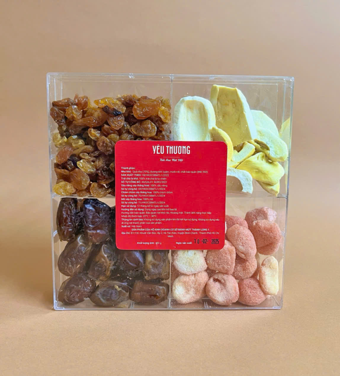 COMBO YÊU THƯƠNG(NHO, CHÀ LÀ, CHÔM CHÔM, SẦU RIÊNG, MÍT) 350g - SET QUÀ MỨT, TRÁI CÂY SẤY
