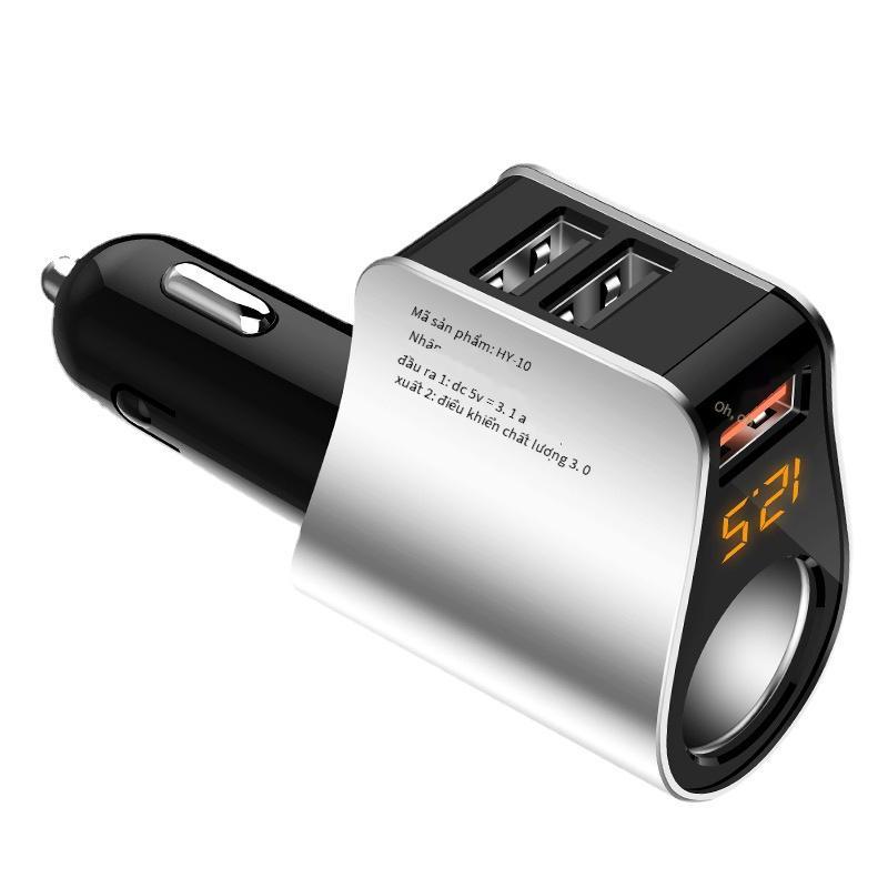 Bộ sạc xe hơi tốt nhất bộ sạc xe hơi sạc nhanh USB kép điện thoại di động trên xe hơi sạc nhanh bật lửa một kéo hai bộ sạc qc3.0