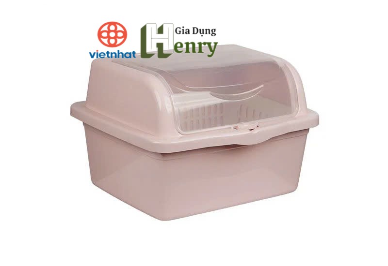 Rổ Úp Chén Bát Có Nắp Đậy Kèm Ống Đũa Nhựa Việt Nhật, Giá Úp Bát Có Nắp Đậy Có Khe Thoát Nước