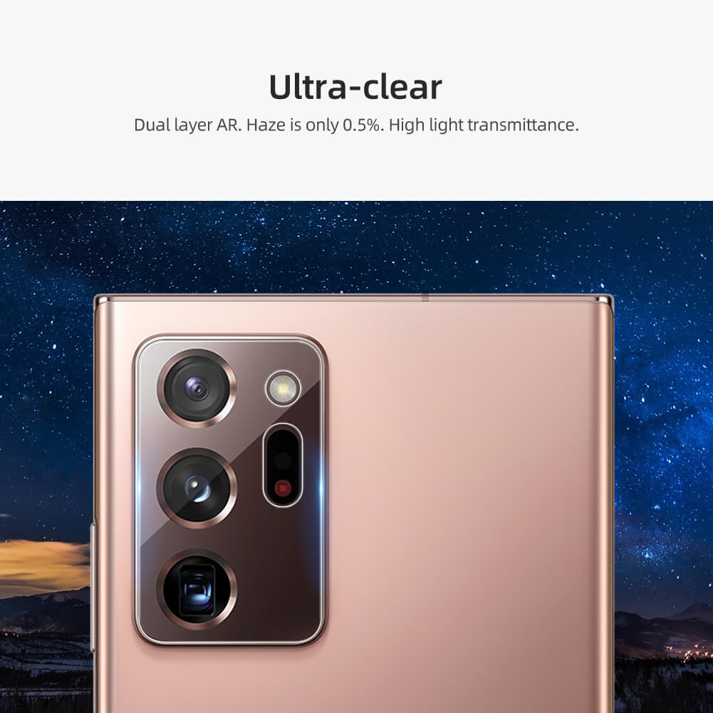 Bộ 2 Miếng dán kính cường lực Camera mỏng 0.22mm cho Samsung Galaxy Note 20 Ultra hiệu Nillkin InvisiFilm (độ cứng 9H, chống trầy, chống chụi & vân tay, bảo vệ toàn diện) - Hàng chính hãng