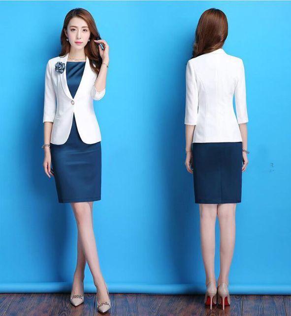 SET ĐẦM BODY ÁO KHOÁC VEST KÈM HOA CÀI