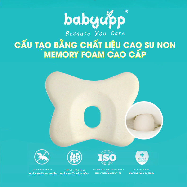 Gối cao su non cho bé chống bẹp đầu, méo đầu. Gối cho bé từ 0 - 2 tuổi