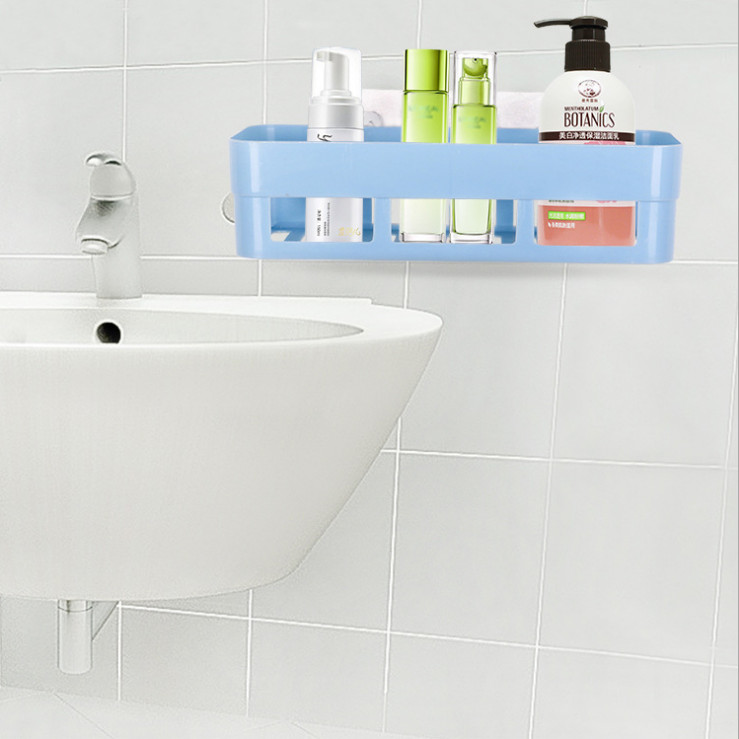 Giỏ treo tường nhà tắm bền đẹp NT02, giá đựng đồ đa năng không cần khoan tường siêu tiện dụng tặng kèm miếng dán chắc khỏe - giao màu ngẫu nhiên