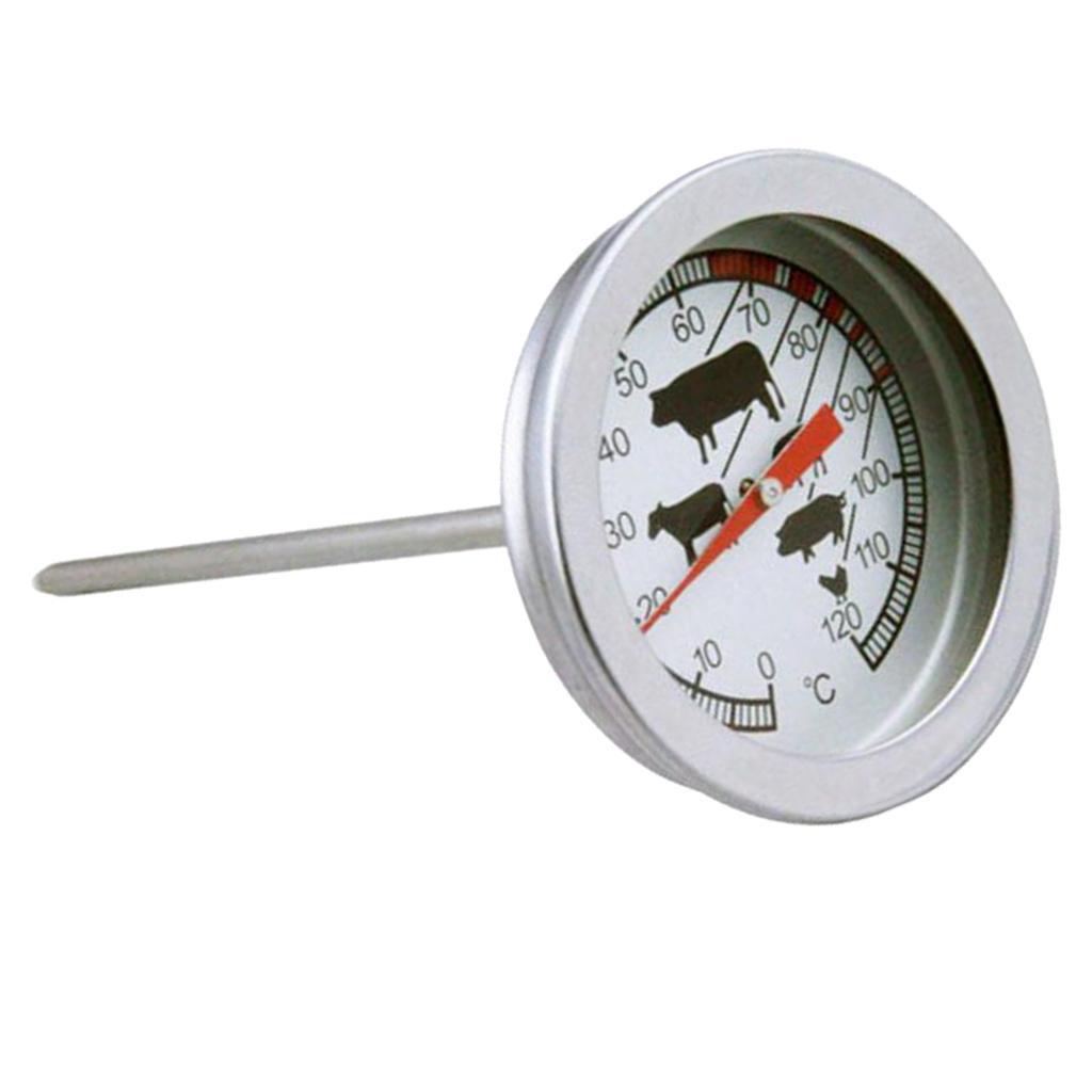 2Pieces Dial Thermometer Probe-Type Coffee Milk Drinks BBQ Meat