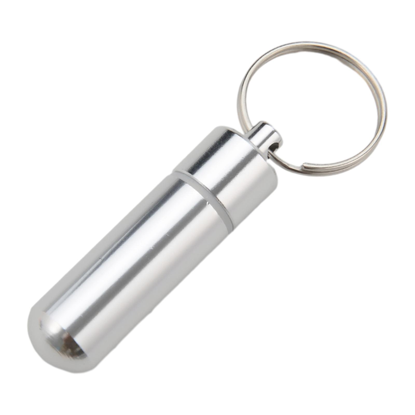 Portable  Case Keychain Storage Bottle Aluminium Alloy for Office Picnic