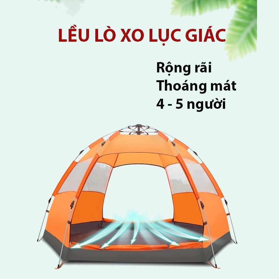 Lều cắm trại tự bung dành cho 4-5 người, chống thấm nước, thông gió mát mẻ